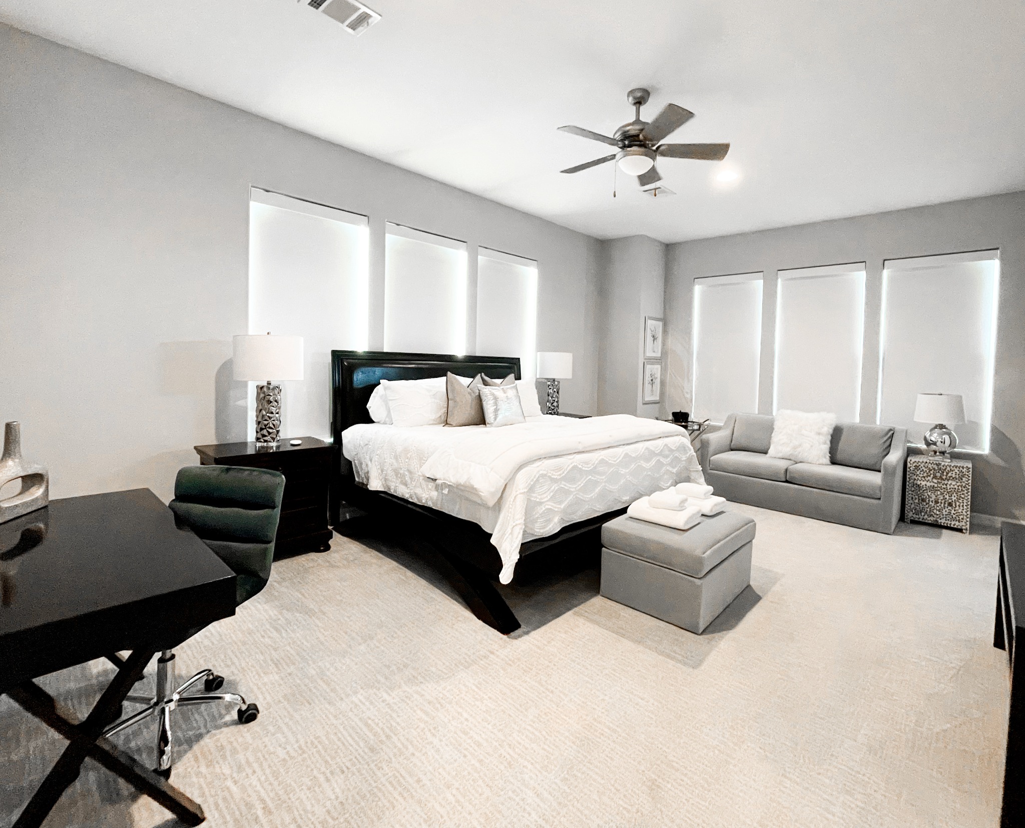 Spacious primary suite