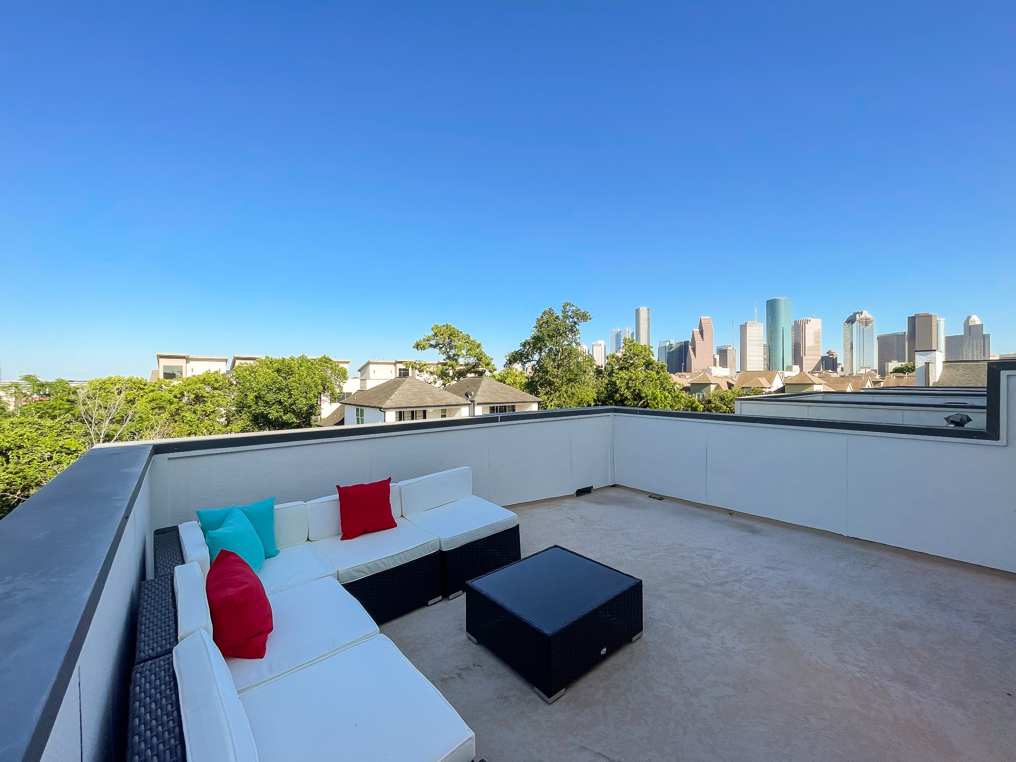 Private rooftop with downtown views